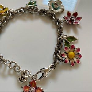 Vintage Brighton Pop Garden Enamel Flower Charm Bracelet, 1990’s